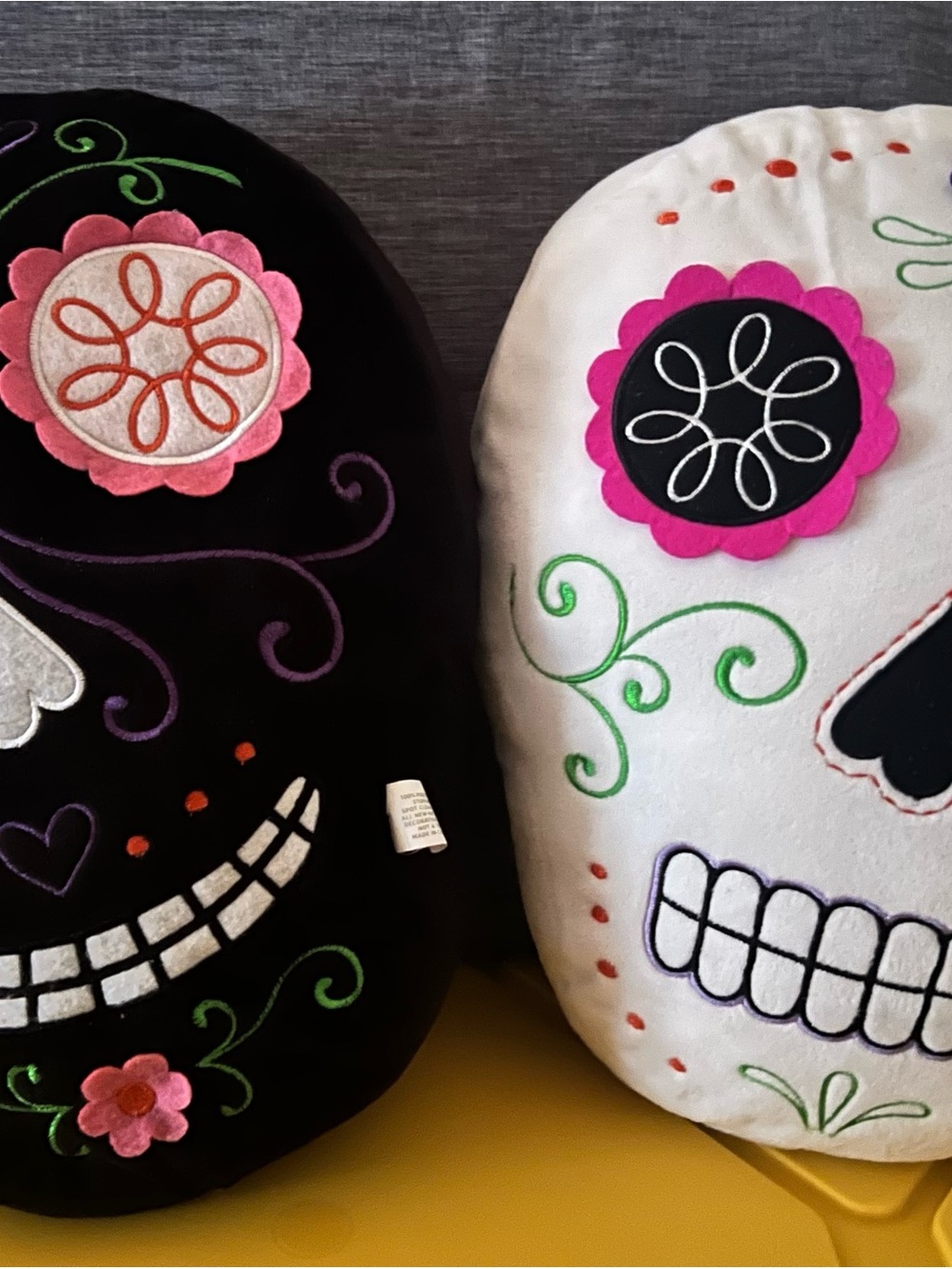 Sugar Skull Throw Pillow Set - Black & White